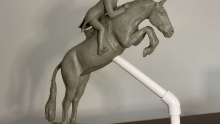 Paula Nevins’ sculpture “Hunter Derby” (in process)